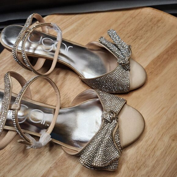 Sugar Stacie Heeled Sandals – Women’s 7.5, Ribbon Detail - Picture 4 of 8